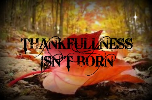THANKFULLNESS ISN'T BORN